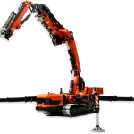 Beltegående minikraner med knekkbom